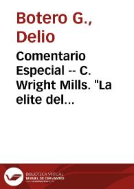 Comentario Especial -- C. Wright Mills. "La elite del poder" | Biblioteca Virtual Miguel de Cervantes