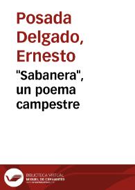 "Sabanera", un poema campestre | Biblioteca Virtual Miguel de Cervantes