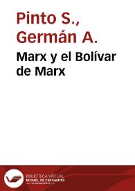 Marx y el Bolívar de Marx | Biblioteca Virtual Miguel de Cervantes