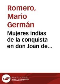 Mujeres indias de la conquista en don Joan de Castellanos (II) | Biblioteca Virtual Miguel de Cervantes