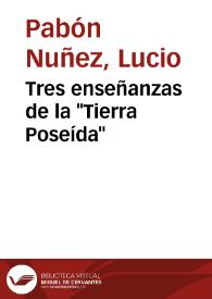 Tres enseñanzas de la "Tierra Poseída" | Biblioteca Virtual Miguel de Cervantes