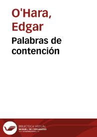 Palabras de contención | Biblioteca Virtual Miguel de Cervantes