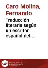 Traducción literaria según un escritor español del siglo XVI, Gonzalo Jiménez de Quesada descubridor del Nuevo Reino de Granada | Biblioteca Virtual Miguel de Cervantes