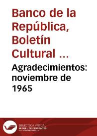 Agradecimientos: noviembre de 1965 | Biblioteca Virtual Miguel de Cervantes