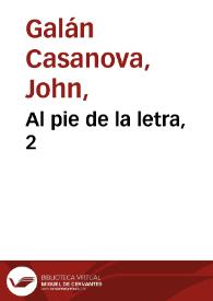 Al pie de la letra, 2 | Biblioteca Virtual Miguel de Cervantes