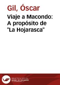 Viaje a Macondo: A propósito de "La Hojarasca" | Biblioteca Virtual Miguel de Cervantes