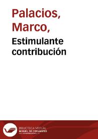 Estimulante contribución | Biblioteca Virtual Miguel de Cervantes