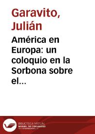 América en Europa: un coloquio en la Sorbona sobre el cuento Latinoamericano actual | Biblioteca Virtual Miguel de Cervantes