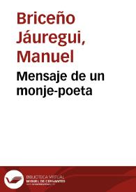 Mensaje de un monje-poeta | Biblioteca Virtual Miguel de Cervantes