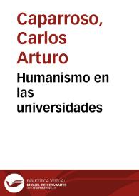 Humanismo en las universidades | Biblioteca Virtual Miguel de Cervantes