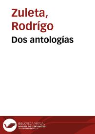 Dos antologías | Biblioteca Virtual Miguel de Cervantes