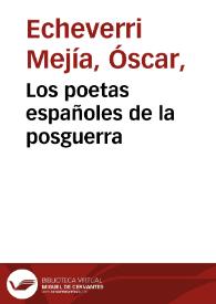 Los poetas españoles de la posguerra | Biblioteca Virtual Miguel de Cervantes