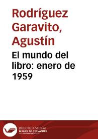 El mundo del libro: enero de 1959 | Biblioteca Virtual Miguel de Cervantes