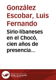 Sirio-libaneses en el Chocó, cien años de presencia económica y cultural | Biblioteca Virtual Miguel de Cervantes