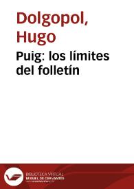 Puig: los límites del folletín | Biblioteca Virtual Miguel de Cervantes