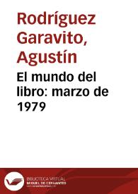 El mundo del libro: marzo de 1979 | Biblioteca Virtual Miguel de Cervantes