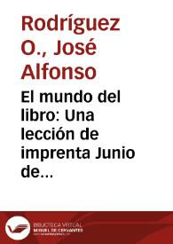 El mundo del libro: Una lección de imprenta Junio de 1967 | Biblioteca Virtual Miguel de Cervantes