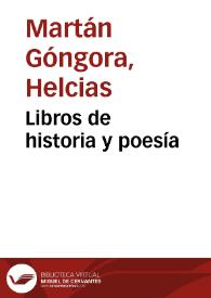 Libros de historia y poesía | Biblioteca Virtual Miguel de Cervantes