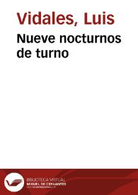 Nueve nocturnos de turno | Biblioteca Virtual Miguel de Cervantes