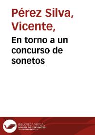 En torno a un concurso de sonetos | Biblioteca Virtual Miguel de Cervantes