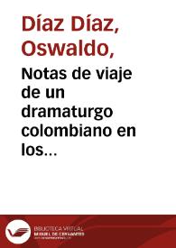 Notas de viaje de un dramaturgo colombiano en los Estados Unidos | Biblioteca Virtual Miguel de Cervantes