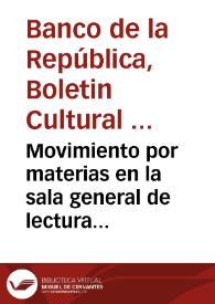 Movimiento por materias en la sala general de lectura durante el mes de Octubre de 1960 | Biblioteca Virtual Miguel de Cervantes