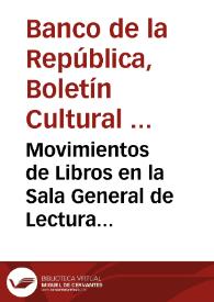 Movimientos de Libros  en la Sala General de Lectura durante el mes de septiembre de 1962 | Biblioteca Virtual Miguel de Cervantes