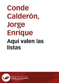 Aquí valen las listas | Biblioteca Virtual Miguel de Cervantes