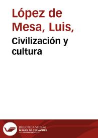 Civilización y cultura | Biblioteca Virtual Miguel de Cervantes