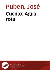 Cuento: Agua rota | Biblioteca Virtual Miguel de Cervantes