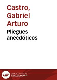 Pliegues anecdóticos | Biblioteca Virtual Miguel de Cervantes