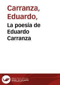 La poesía de Eduardo Carranza | Biblioteca Virtual Miguel de Cervantes