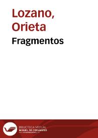 Fragmentos | Biblioteca Virtual Miguel de Cervantes