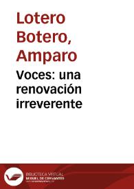 Voces: una renovación irreverente | Biblioteca Virtual Miguel de Cervantes