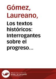 Los textos históricos: Interrogantes sobre el progreso de Colombia | Biblioteca Virtual Miguel de Cervantes