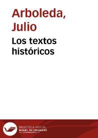 Los textos históricos | Biblioteca Virtual Miguel de Cervantes