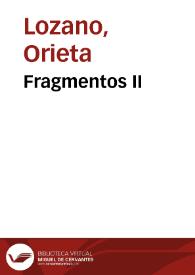 Fragmentos II | Biblioteca Virtual Miguel de Cervantes