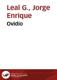 Ovidio | Biblioteca Virtual Miguel de Cervantes