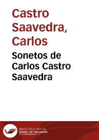 Sonetos de Carlos Castro Saavedra | Biblioteca Virtual Miguel de Cervantes