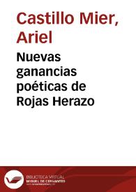 Nuevas ganancias poéticas de Rojas Herazo | Biblioteca Virtual Miguel de Cervantes