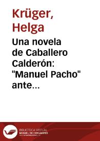 Una novela de Caballero Calderón: "Manuel Pacho" ante la crítica estructural y objetiva | Biblioteca Virtual Miguel de Cervantes