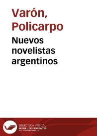 Nuevos novelistas argentinos | Biblioteca Virtual Miguel de Cervantes