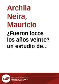 ¿Fueron locos los años veinte? un estudio de mentalidades colectivas | Biblioteca Virtual Miguel de Cervantes