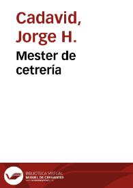 Mester de cetrería | Biblioteca Virtual Miguel de Cervantes