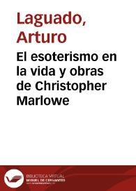 El esoterismo en la vida y obras de Christopher Marlowe | Biblioteca Virtual Miguel de Cervantes