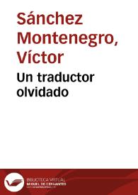 Un traductor olvidado | Biblioteca Virtual Miguel de Cervantes