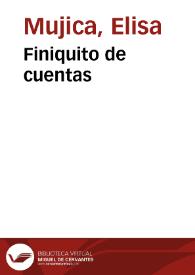 Finiquito de cuentas | Biblioteca Virtual Miguel de Cervantes