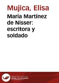 María Martínez de Nisser: escritora y soldado | Biblioteca Virtual Miguel de Cervantes