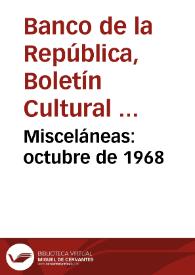 Misceláneas: octubre de 1968 | Biblioteca Virtual Miguel de Cervantes