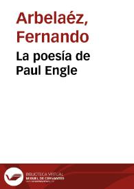 La poesía de Paul Engle | Biblioteca Virtual Miguel de Cervantes